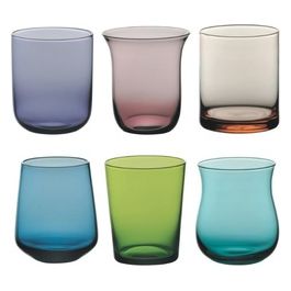 Bitossi Home 6 Bicchieri da acqua Desigual in vetro 10x8 colori assortiti