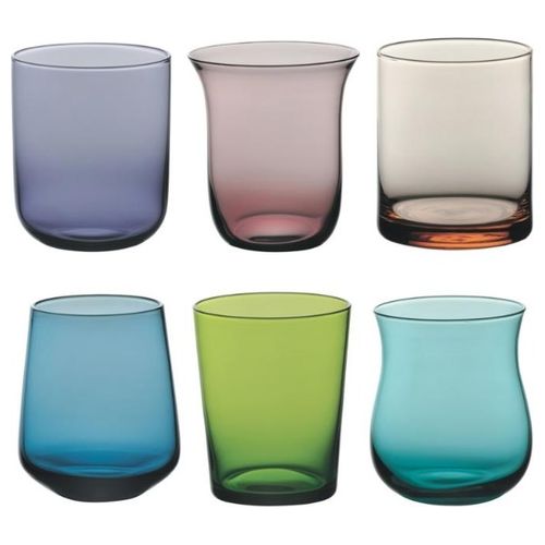 Bitossi Home 6 Bicchieri da acqua Desigual in vetro 10x8 colori assortiti