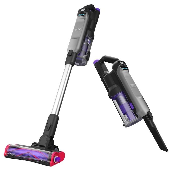 Black+Decker Scopa Ricaricabile 21.6V fino a 35 Minuti 100W 2 Turbo Spazzole Laterali