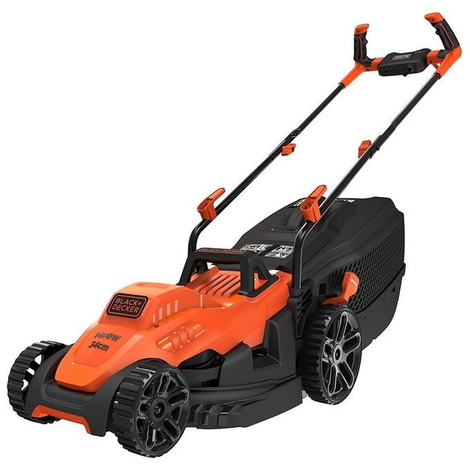 Black+Decker Tosaerba Elettrico 1400W Lama 34cm con Telaio Polypropilene e Impugnatura Bike