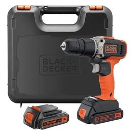 BLACK AND DECKER Trapano Avvitatore a Percussione 18V Comprende 2 batterie 1.5Ah in valigetta di plastica