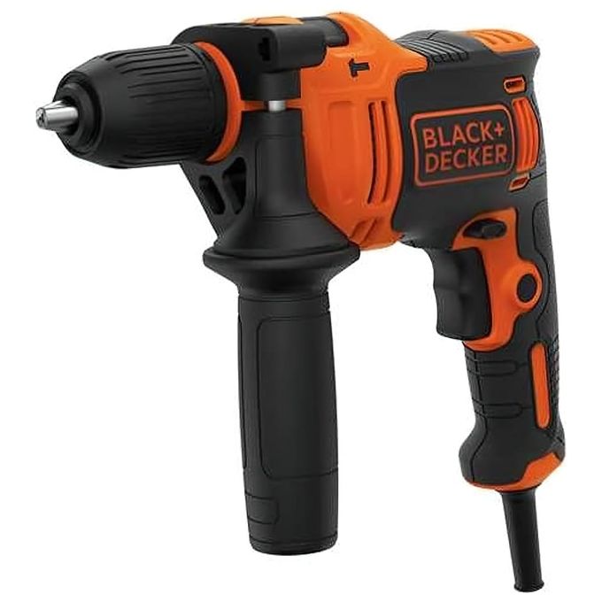 Black+Decker Trapano Percussione 2 Velocita' Meccaniche 710W Mandrino Autoserrante con Valigetta e Accessori