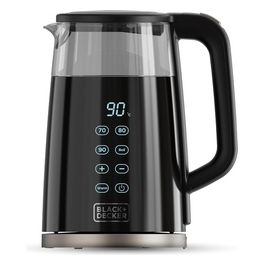 BLACK e DECKER Bollitore in Vetro 2200W 1.7 Litri Spegnimento Automatico Nero