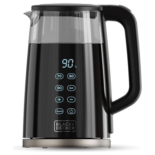 BLACK e DECKER Bollitore in Vetro 2200W 1.7 Litri Spegnimento Automatico Nero