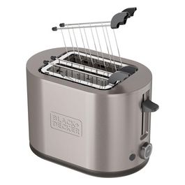Black e Decker BXTOA901E Tostapane 2 Fette Potenza 900 Watt 7 Livelli di Cottura Funzione Scongelamento e Vassoio Raccoglibriciole