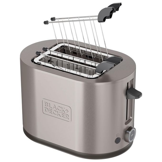 Image of nero e Decker BXTOA901E Tostapane 2 Fette Potenza 900 Watt 7 Livelli di Cottura Funzione Scongelamento e Vassoio Raccoglibriciole