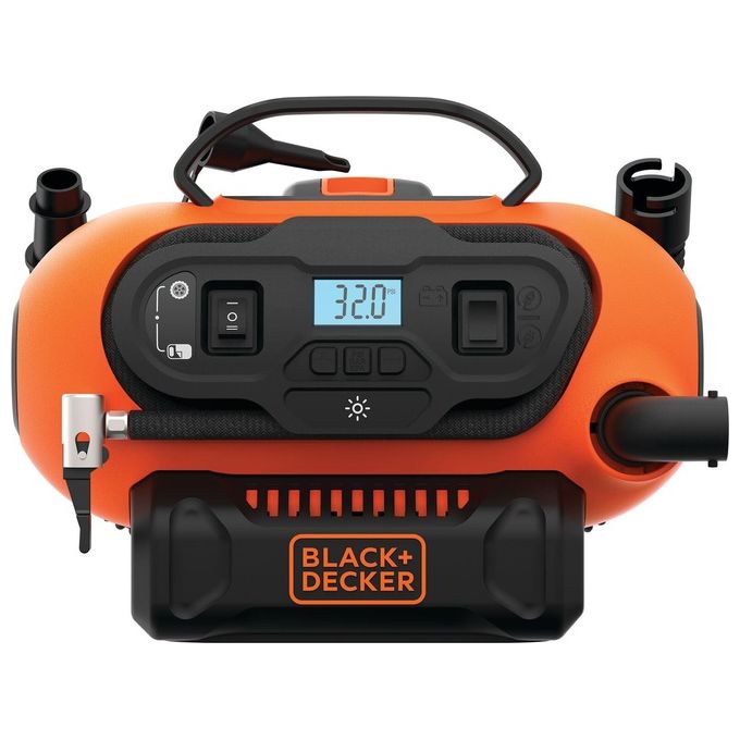 Black & decker Compressore Portatile 11 bar Doppia Alimentazione 230/12 v con Accessori Gonfiaggio