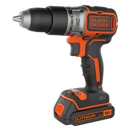 Black & decker Trapano Avvitatore con Doppia Batteria Litio 18v 1,5 ah con Percussione Ultra Compatto