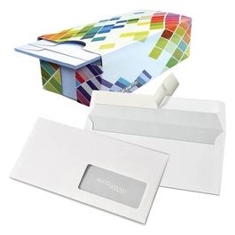 Confezione 150 Buste con Finestra 11x23cm Dispenser