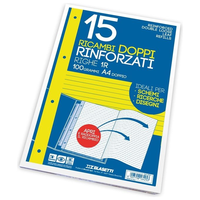 Blasetti Ricambi rinf Doppi a4 1r 15ff 100gr