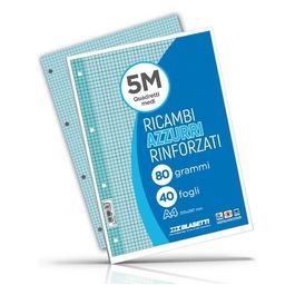 Ricambi Rinforzati A4 Azzurri 80gr 40 Fogli 5M