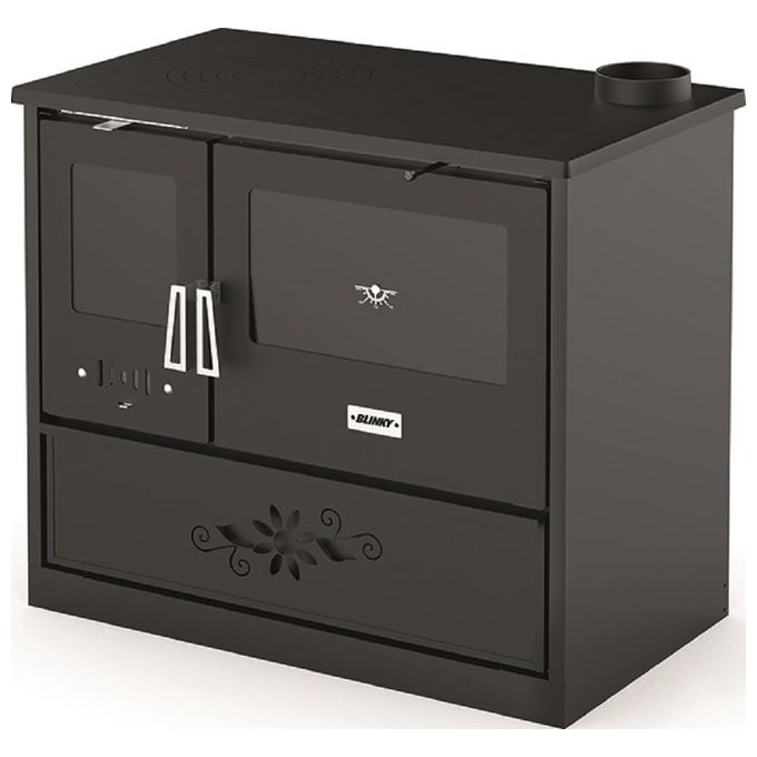 Blinky Cucina a Legna con Forno Fiorella Porta Vetro Antracite