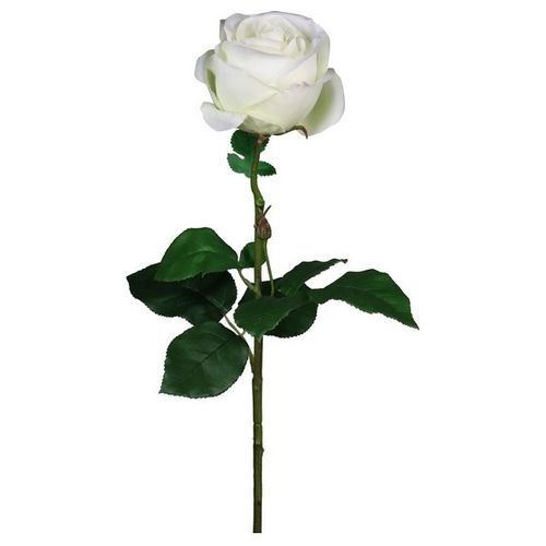 Bocciolo di Rosa in Plastica 70 cm Bianco