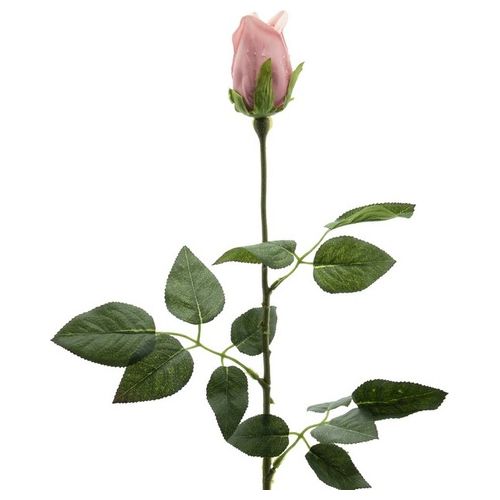 Bocciolo di Rosa con Rugiada in Plastica 77 cm Rosa
