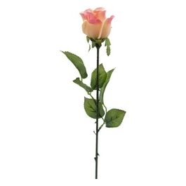 Bocciolo di Rosa con Rugiada in Plastica 52 cm Rosa