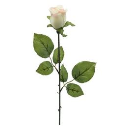 Bocciolo di Rosa con Rugiada in Plastica 52 cm Champagne