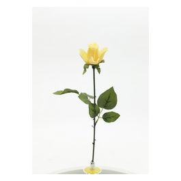 Bocciolo di Rosa con Rugiada in Plastica 52 cm Giallo
