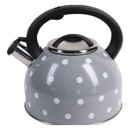 Bollitore Dotty per induzione in acciaio inox  3 litri grigio e pois bianco