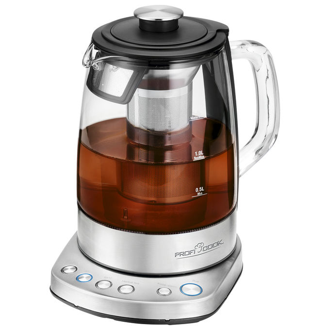ProfiCook 501167 PC-WKS 1167G Bollitore elettrico in vetro 1,5 L 2200 W colore Bacca