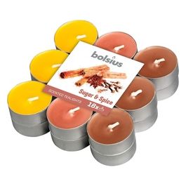 Candela Tealight Zucchero e Spezie 18 Pezzi