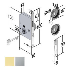 Serratura Infilare Legno Scorrevoli E50 Ol Boc Gb