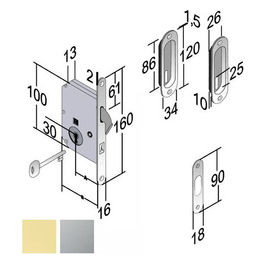 Serratura Infilare Legno Scorrevoli E50 Cs B3c Gb