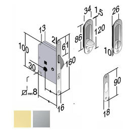 Serratura Infilare Legno Scorrevoli E50 Bagno Cs B2n Gb