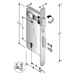 Bonaiti Serratura Patent mm 8x90 e50 bt Bronzata gb