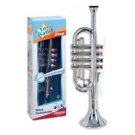 32 3831 - Toy Band Play - Tromba Cromata Media A 4 Pistoni Note Colorati