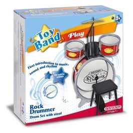 51 4504  - Rock Drummer - Batteria Grancassa Con Pedale. 2 Tamburi. Piatto Metallico Con Sgabello