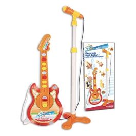 Chitarra baby rock con Microfono da Palco per Lamplificazione Della Voce; Brani Preregistrati. Connessione ad un Lettore mp3.