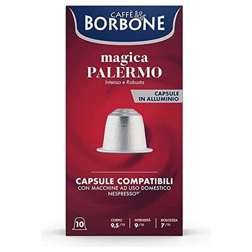 Borbone REBMAGPALERMO10X10N Capsule Compatibili Nespresso Alluminio 100 Pezzi Caffe' Qualita' Rossa