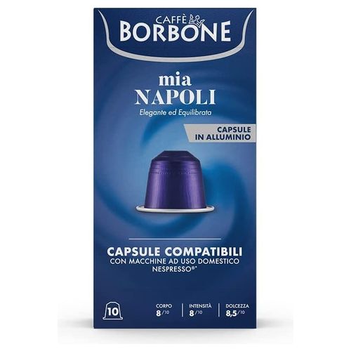 Borbone REBMIANAPOLI10X10N Capsule Compatibili Nespresso Alluminio 100 Pezzi Caffe' Qualita' Blu