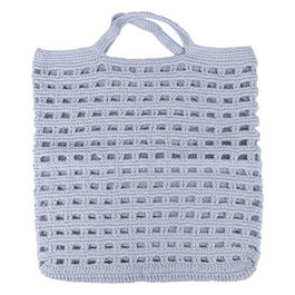 Borsa baguette uncinetto carta da zucchero,100% cotone, doppio manico corto, Crochet