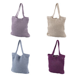 Borsa uncinetto,100% cotone, doppio manico lungo, Crochet