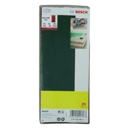 Bosch 25 Fogli Abrasivi 93x230mm 8 Fori Grana 60-240