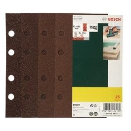 25 Fogli Abrasivi Orbitale 93x185mm 8 Fori Grana 40/120