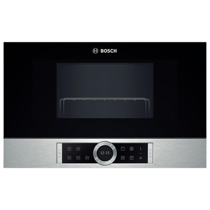 Image of Bosch BEL634GS1 Serie 8 - Forno a microonde da incasso, 21 L, 900 W, Classe A, funzione grill, AutoPilot 7, 5 livelli di potenza, Acciaio inox