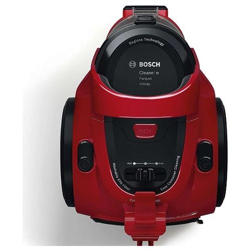 Bosch BGC05AAA2 Aspirapolvere a Carrello Senza Sacco 700W 1,5 Litri 78Db Rosso/Nero