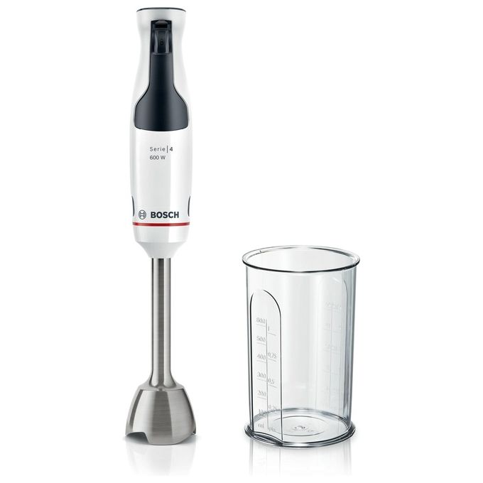 Bosch ErgoMaster Frullatore a immersione serie 4 MSM4W210 600 W base mixer in acciaio inox colore Bianco