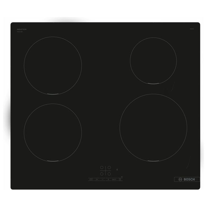 Image of BOSCH PUE611BB5E Serie 4 Piano Cottura ad Induzione 4 Zone 17 Livelli di potenza PowerBoost Comando a sensore 60 cm Nero