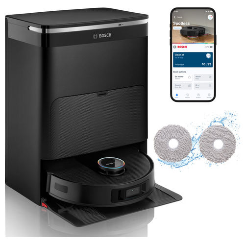 BCRDW3BX Spotless Max Cam Robot aspirapolvere LiDAR 0,275 L autonomia 205 min Wi-Fi app lavapavimenti colore Nero