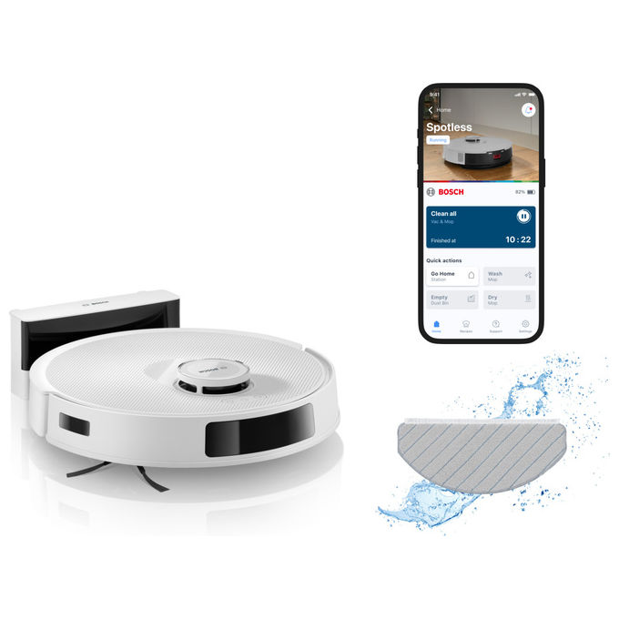 Bosch Robot Aspirapolvere e Lavapavimenti Spotless Advanced BCRC2W ...
