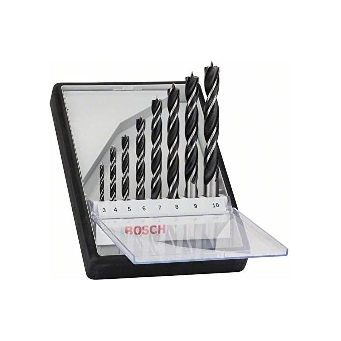 Bosch Robust Line Set Punte Elicoidali Per Legno 8 Pezzi