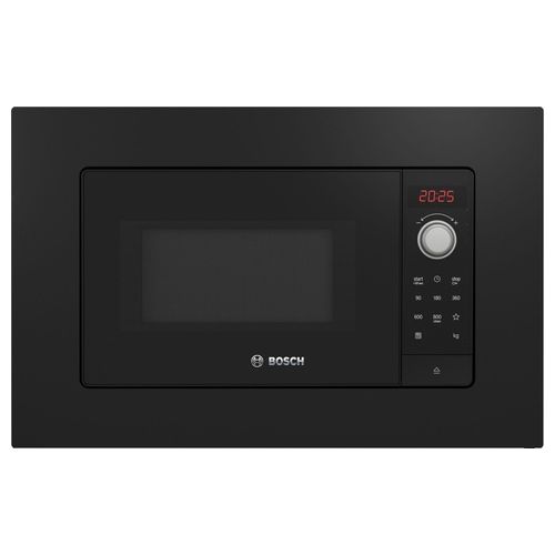 Serie 2 BFL623MB3 Microonde da incasso senza grill 20 Litri Potenza massima 800W 7 programmi automatici Illuminazione a LED Orologio elettronico con programmazione inizio e fine cottura Display LCD rosso Nero