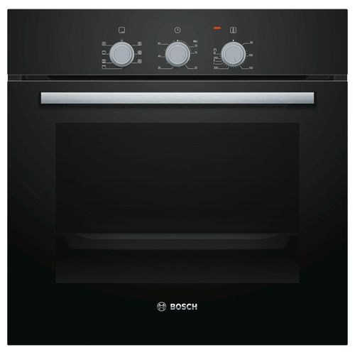 HBF011BA0 Serie 2 - Forno da incasso elettrico ventilato, 66 L, Classe A, 5 funzioni di cottura tra cui HotAir 3D, grill ventilato, Nero