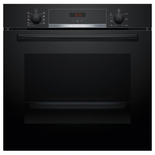 Serie 4 HBA534BB3 Forno elettrico da incasso 71 Litri Classe A+ EcoClean per parete posteriore Display digitale LED rosso Manopole a scomparsa push-pull, 7 funzioni 60 cm Nero
