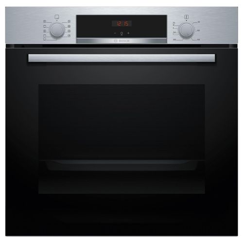 HBA534BS3 Serie 4 - Forno da incasso elettrico multifunzione, 71 L, Classe A+, 7 funzioni di cottura tra cui HotAir 3D, grill, funzione pizza, Acciaio inox