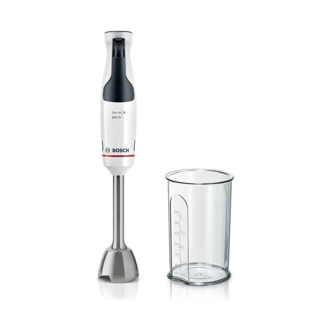 Image of Bosch Serie 4 MSM4W410 Frullatore ad Immersione Minipimer con Bicchiere Potenza 800 Watt colore Bianco e Antracite