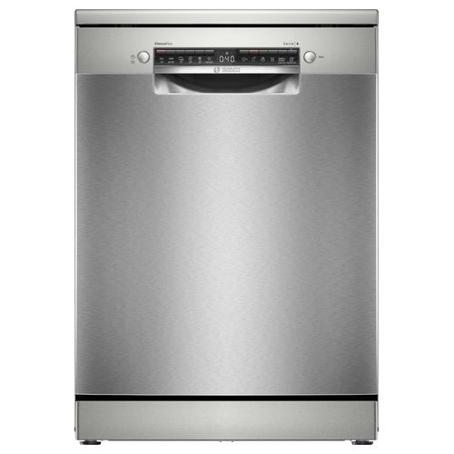 SMS4EMI01E Serie 4 - Lavastoviglie a libera installazione 14 coperti, Classe C, Home Connect, Terzo cestello, (84,5x60x60 cm), Inox